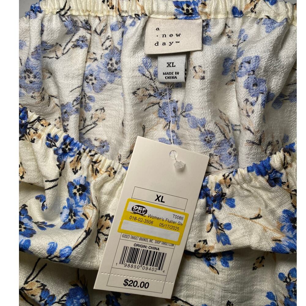 NWT - A New Day Women's XL Floral Off-Shoulder Blouse - Picture 4 of 10